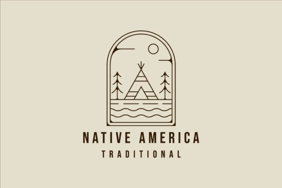 Download Teepees Indian Line Logo Vector Design - Vector Collection