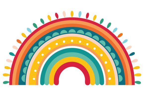 Download **Boho Rainbow Design Art Vector** - Vector Collection