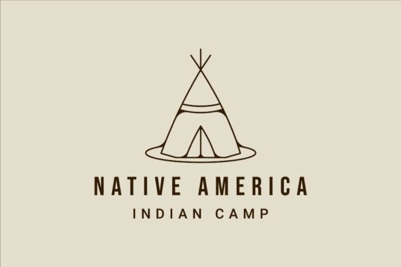 Download Teepees Indian Line Art Logo Vector - Vector Collection