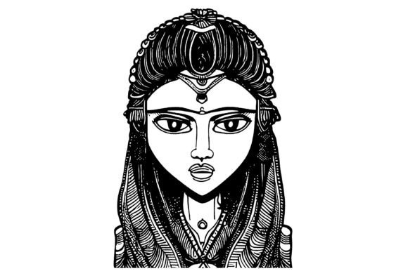 Download Indian Woman Line Art Vector - Vector Collection