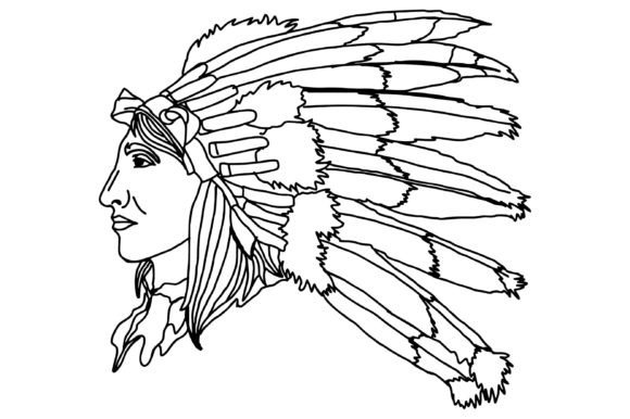 Download American Indian Line Art Vector - Vector Collection