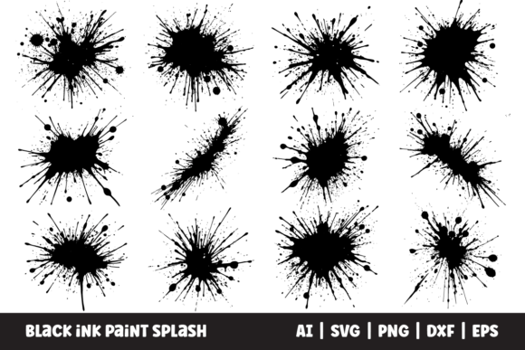 Download Black Ink Paint Splash Vector Clipart - Vector Collection